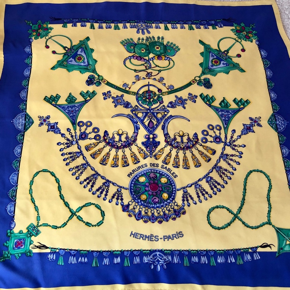 Hermès Paris Vintage Silk Scarf 90cm Parures des Sables
